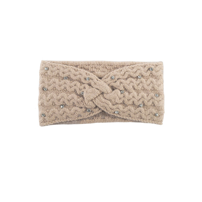 Gestrickter Haarreif mit Glitzersteinen