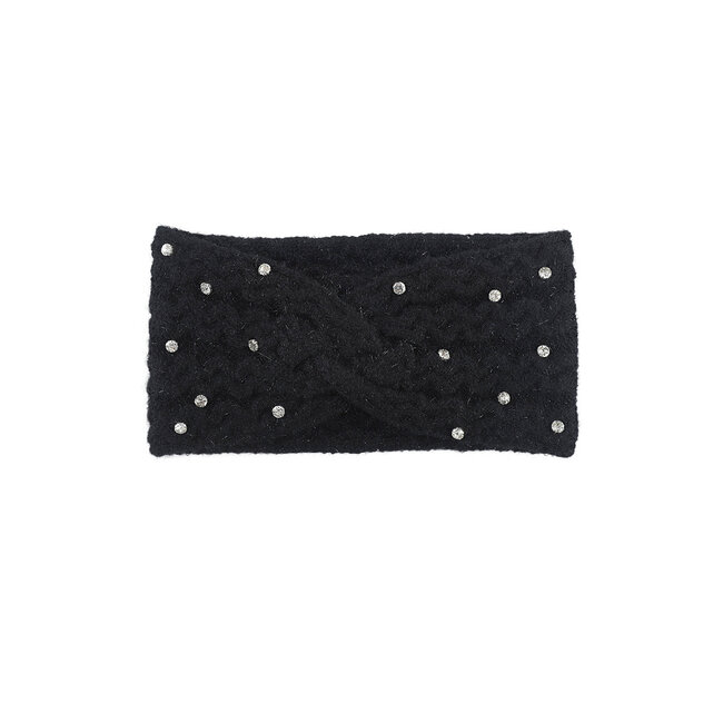 Gestrickter Haarreif mit Glitzersteinen
