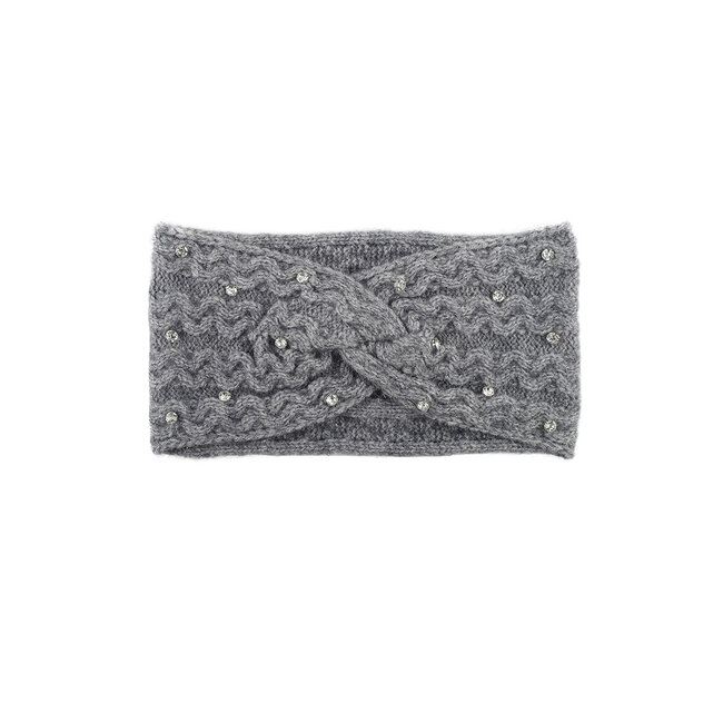 Gestrickter Haarreif mit Glitzersteinen