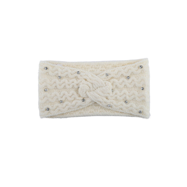Gestrickter Haarreif mit Glitzersteinen