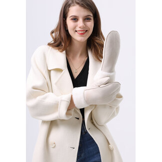 Fäustlinge in Wildlederoptik mit Pelzbesatz