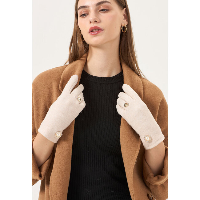 Weiche Handschuhe mit goldenen Details