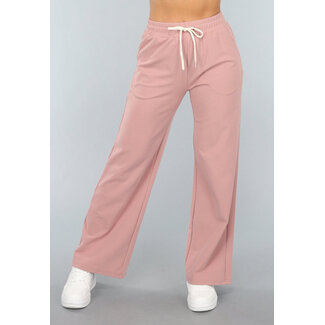 Altrosa Lounge-Hose mit weitem Bein