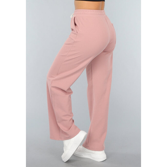 Altrosa Lounge-Hose mit weitem Bein