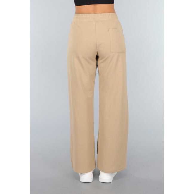 Beige Jogginghose mit weitem Bein