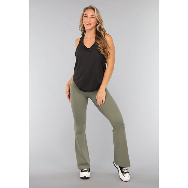 Schwarzes, locker sitzendes Sport-Tank-Top