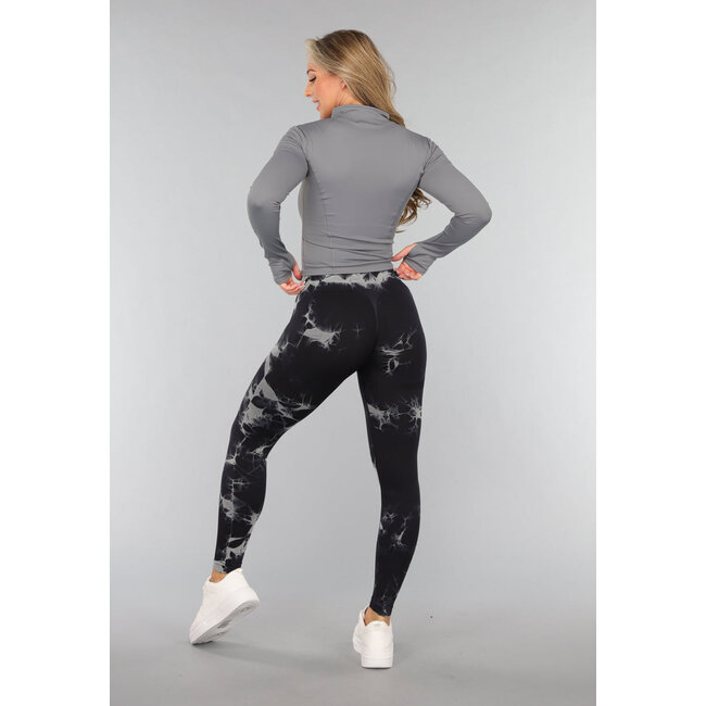 Graue Sport Yoga Jacke mit hohem Kragen