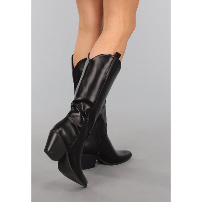 Schwarze hohe Cowboystiefel