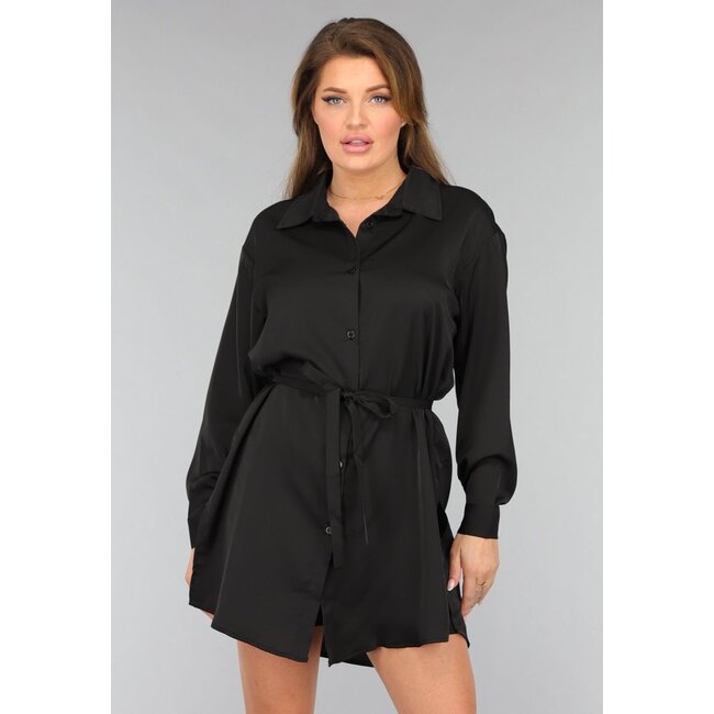 Schwarzes Blusenkleid mit Hose