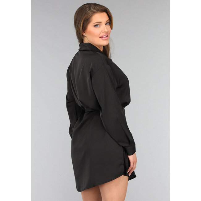 Schwarzes Blusenkleid mit Hose