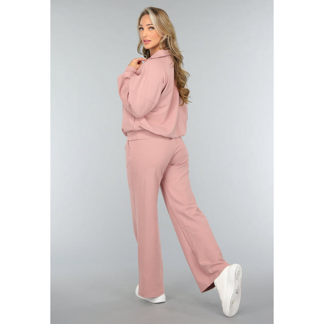 Altrosa Pullover mit Reißverschluss