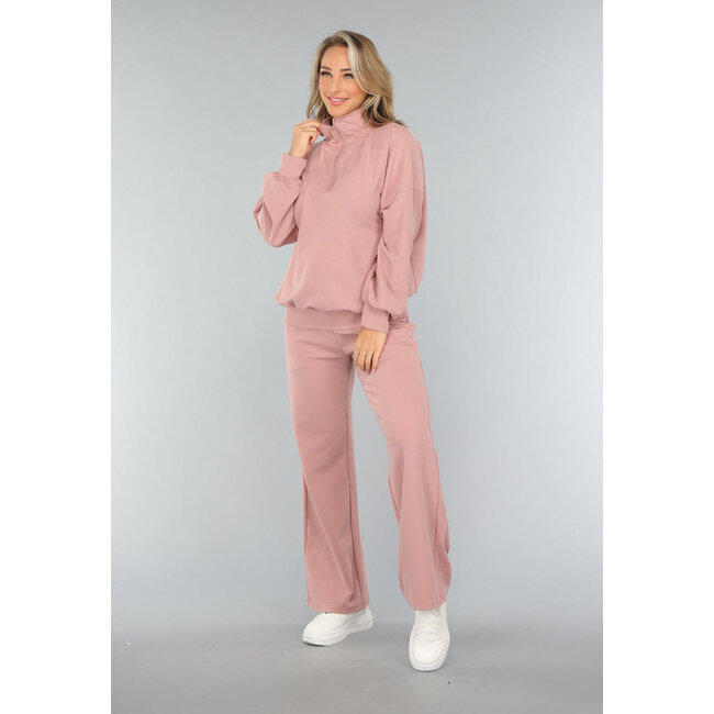 Altrosa Pullover mit Reißverschluss
