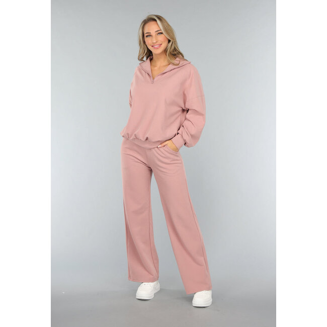 Altrosa Pullover mit Reißverschluss