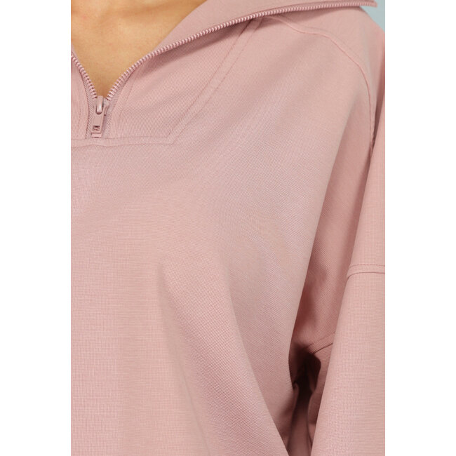 Altrosa Pullover mit Reißverschluss