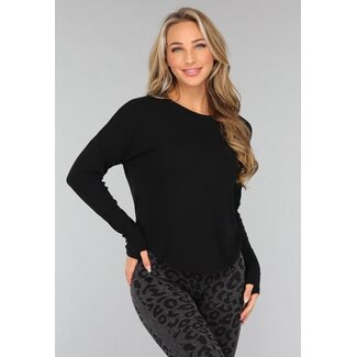 Schwarzes Sportliches Top mit offenem Rücken