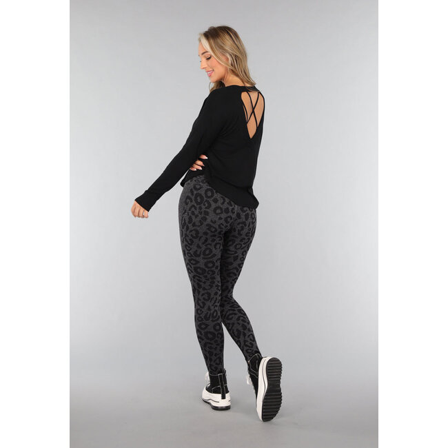 Schwarzes Sportliches Top mit offenem Rücken