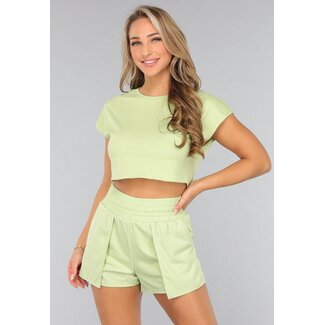 Grünes Loose Fit Sport-Top