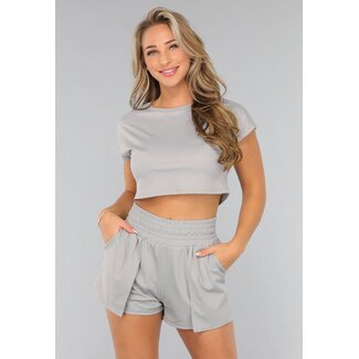 Graues kurzes Sport-Top