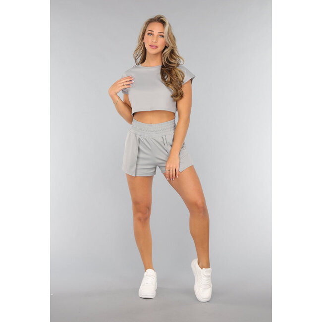 Graues kurzes Sport-Top