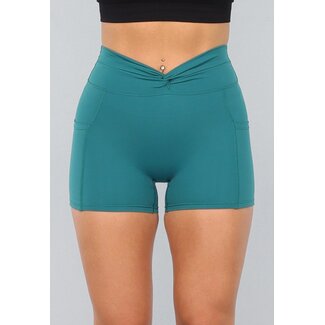 Seegrüne Sportshorts mit Twist