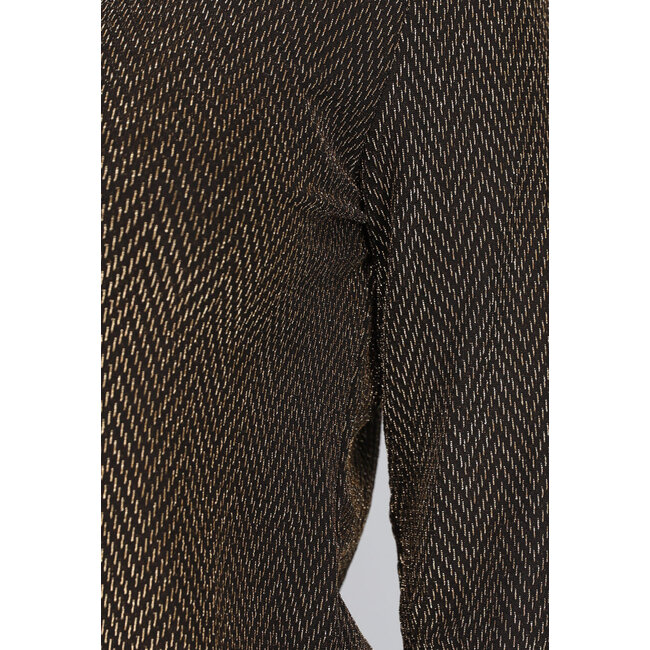 Goldfarbene Zickzack-Glitzer-Bluse
