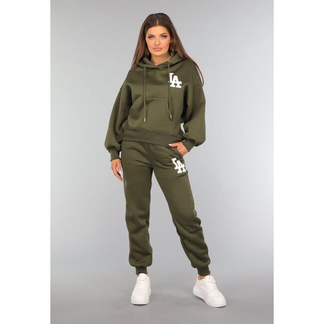 Khaki Jogginganzug mit Text