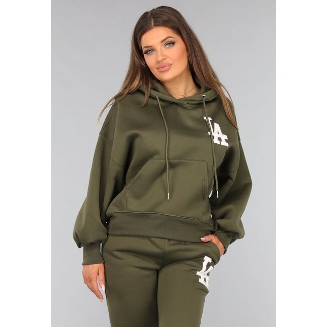 Khaki Jogginganzug mit Text