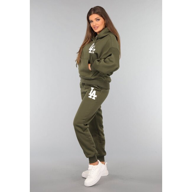 Khaki Jogginganzug mit Text