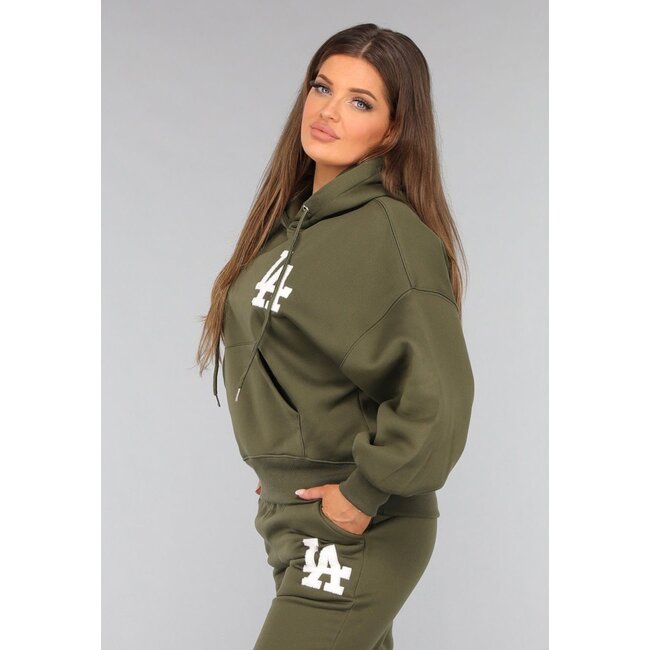 Khaki Jogginganzug mit Text
