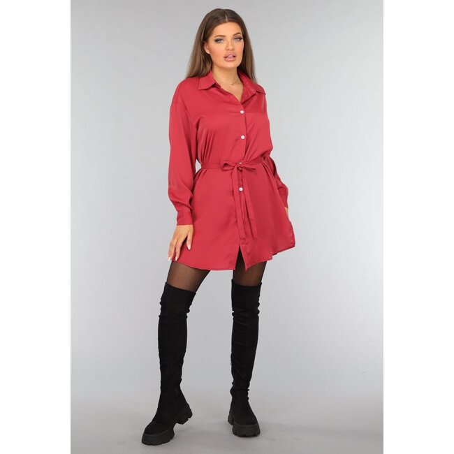 Rostbraune lange Bluse mit Hose und Bund