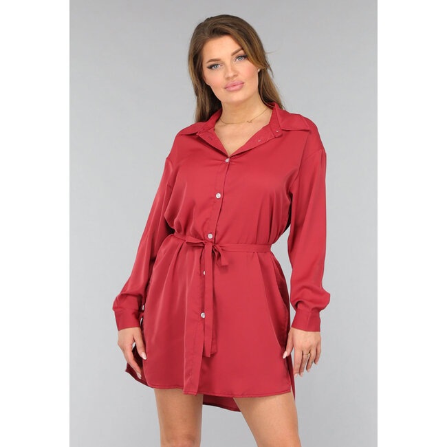 Rostbraune lange Bluse mit Hose und Bund