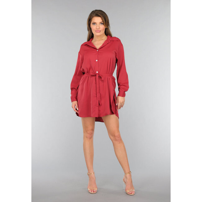 Rostbraune lange Bluse mit Hose und Bund