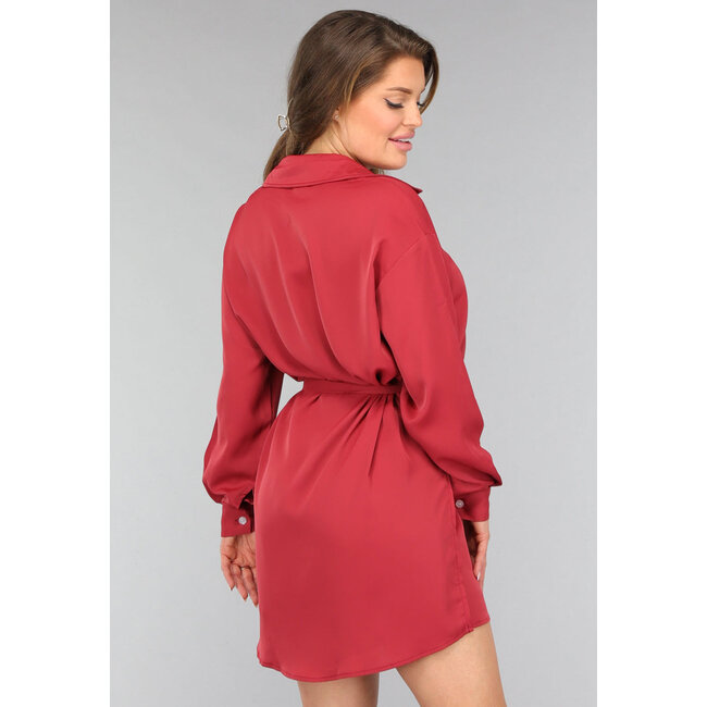 Rostbraune lange Bluse mit Hose und Bund