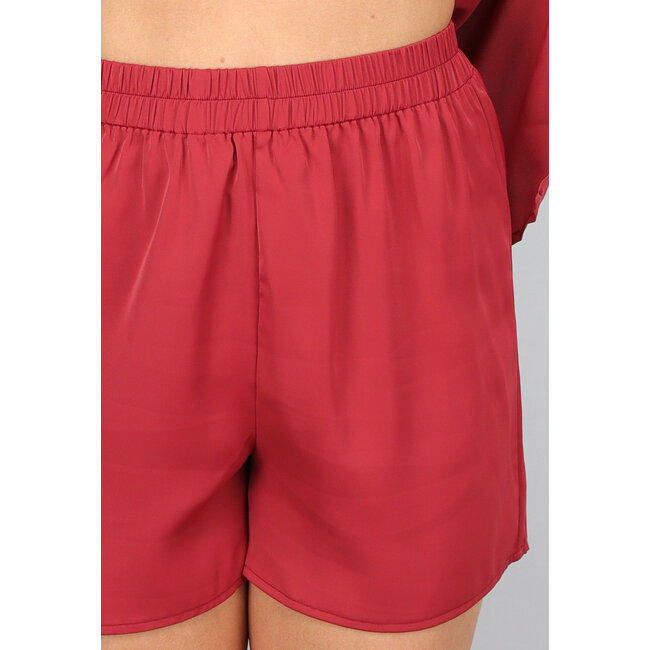 Rostbraune lange Bluse mit Hose und Bund