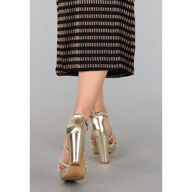Gold Glitzer Peeptoe Sandalen