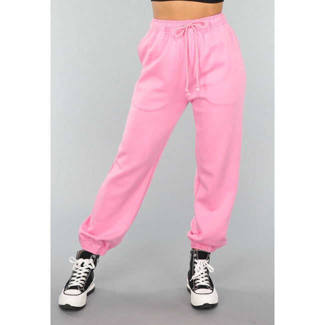 Rosa Sweatpants mit Taschen