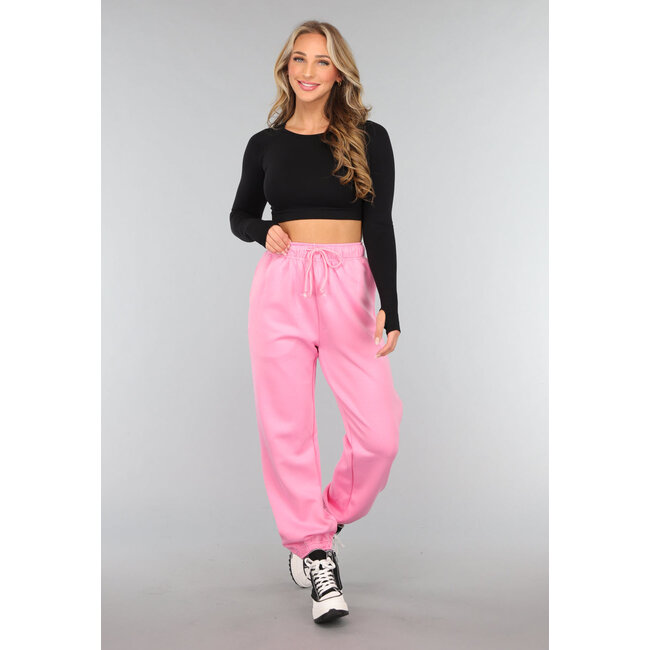 Rosa Sweatpants mit Taschen