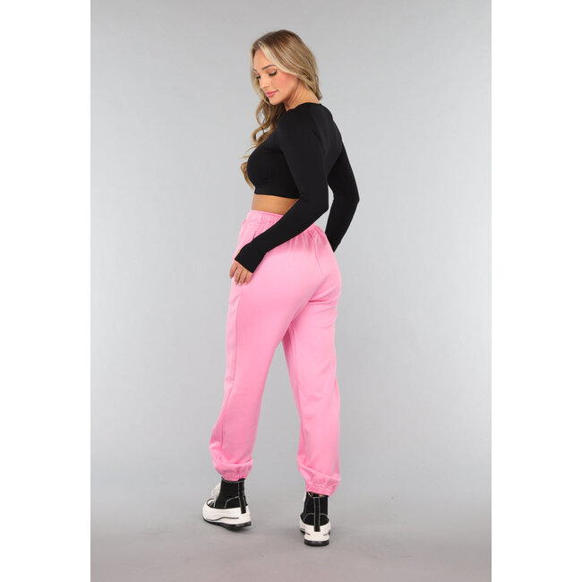 Rosa Sweatpants mit Taschen