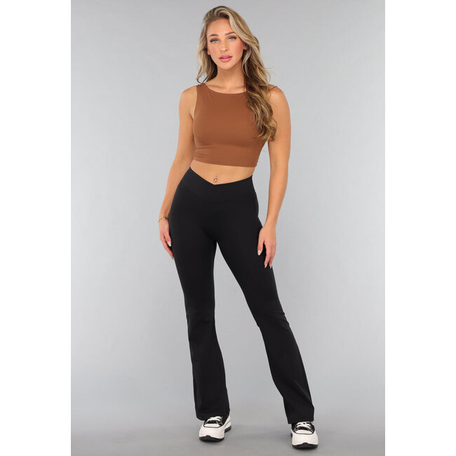 Camel gepolstertes Sporttop mit offenem Rücken