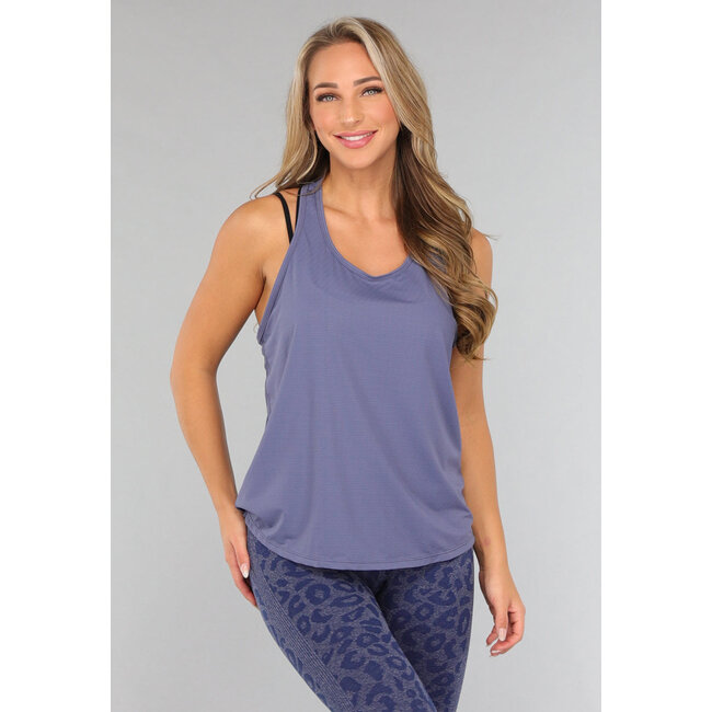 Blaues ärmelloses Sport-Tank-Top