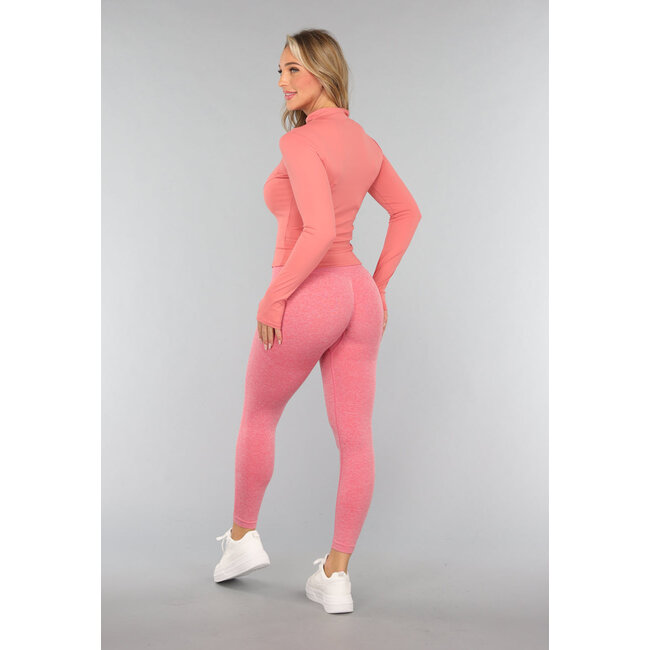 Korallenfarbene Sportjacke mit Reißverschluss