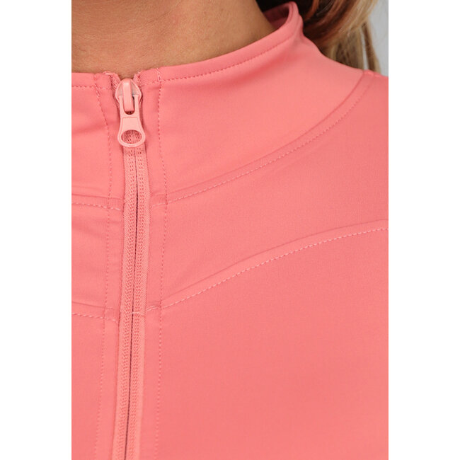 Korallenfarbene Sportjacke mit Reißverschluss