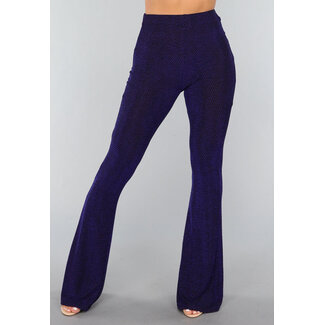 Blaue Glitzer-Flair-Hose in Tall Model