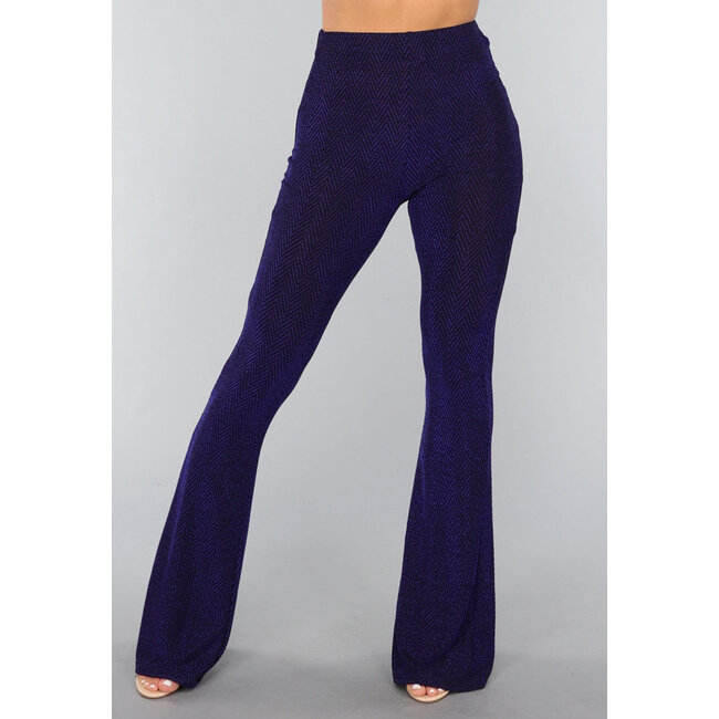 Blaue Glitzer-Flair-Hose in Tall Model