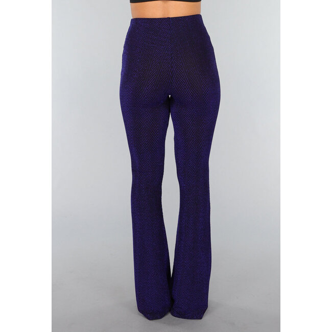 Blaue Glitzer-Flair-Hose in Tall Model