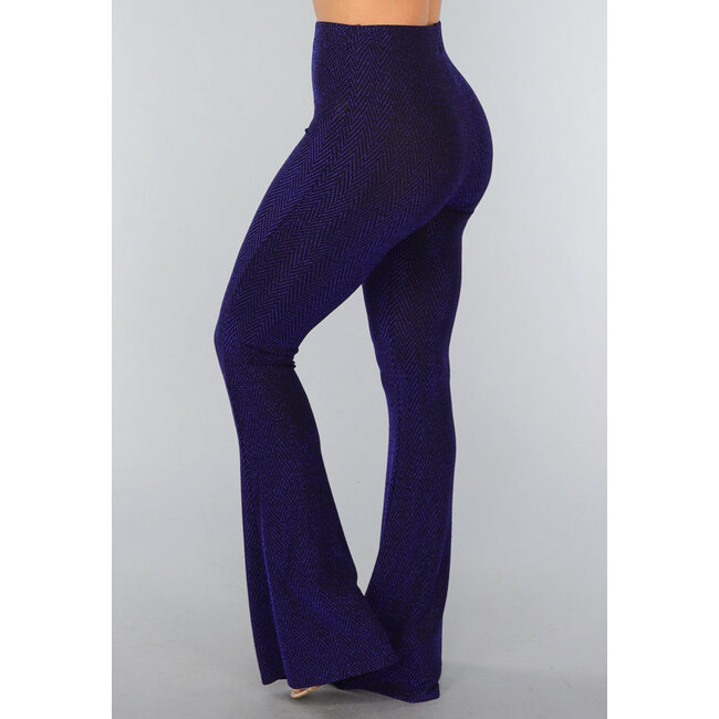 Blaue Glitzer-Flair-Hose in Tall Model