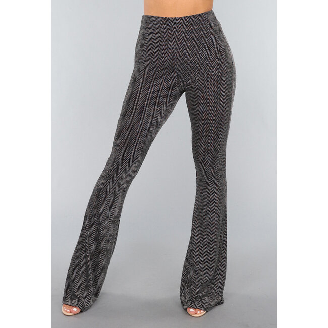 Silberne elastische Tall Flair-Hose