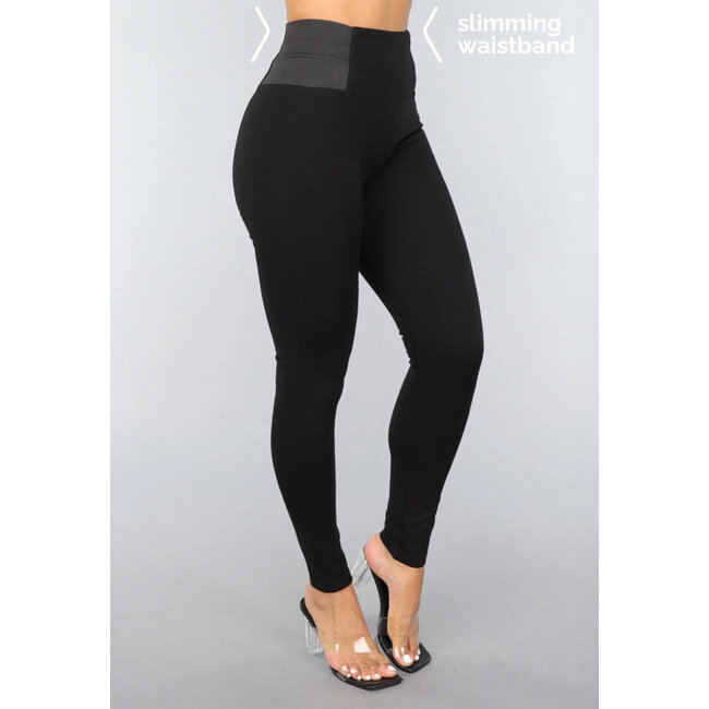 Schwarze Basic-Jeggings mit hoher Taille und Gummiband