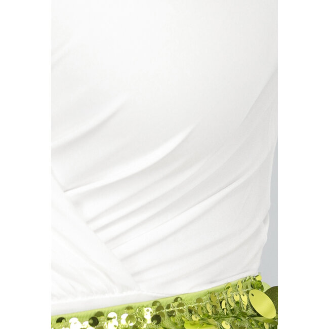 Weißer Langarm-Body mit Überschlag