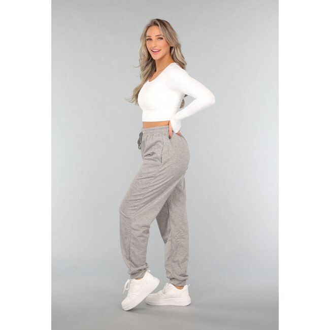 Hellgrauer Basic-Jogger
